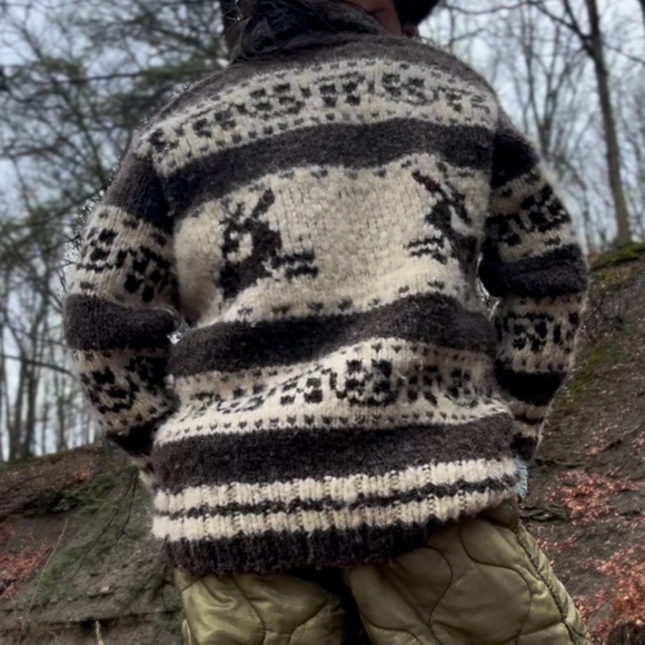 Men's Brown and Cream Sweater - Picture 2 of 3